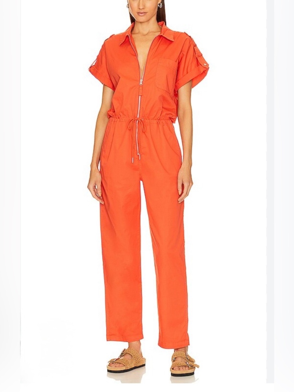Pistola Jordan Zip Front Utility Gorpcore Streetwear Jumpsuit Poppy Orange NWT